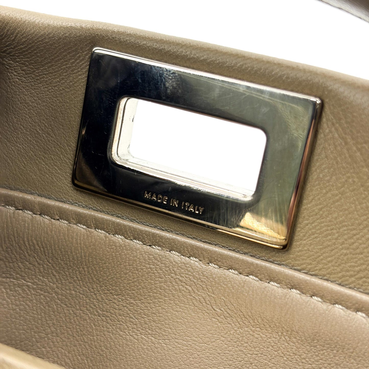 Fendi Peekaboo Mini Dove Grey Silver