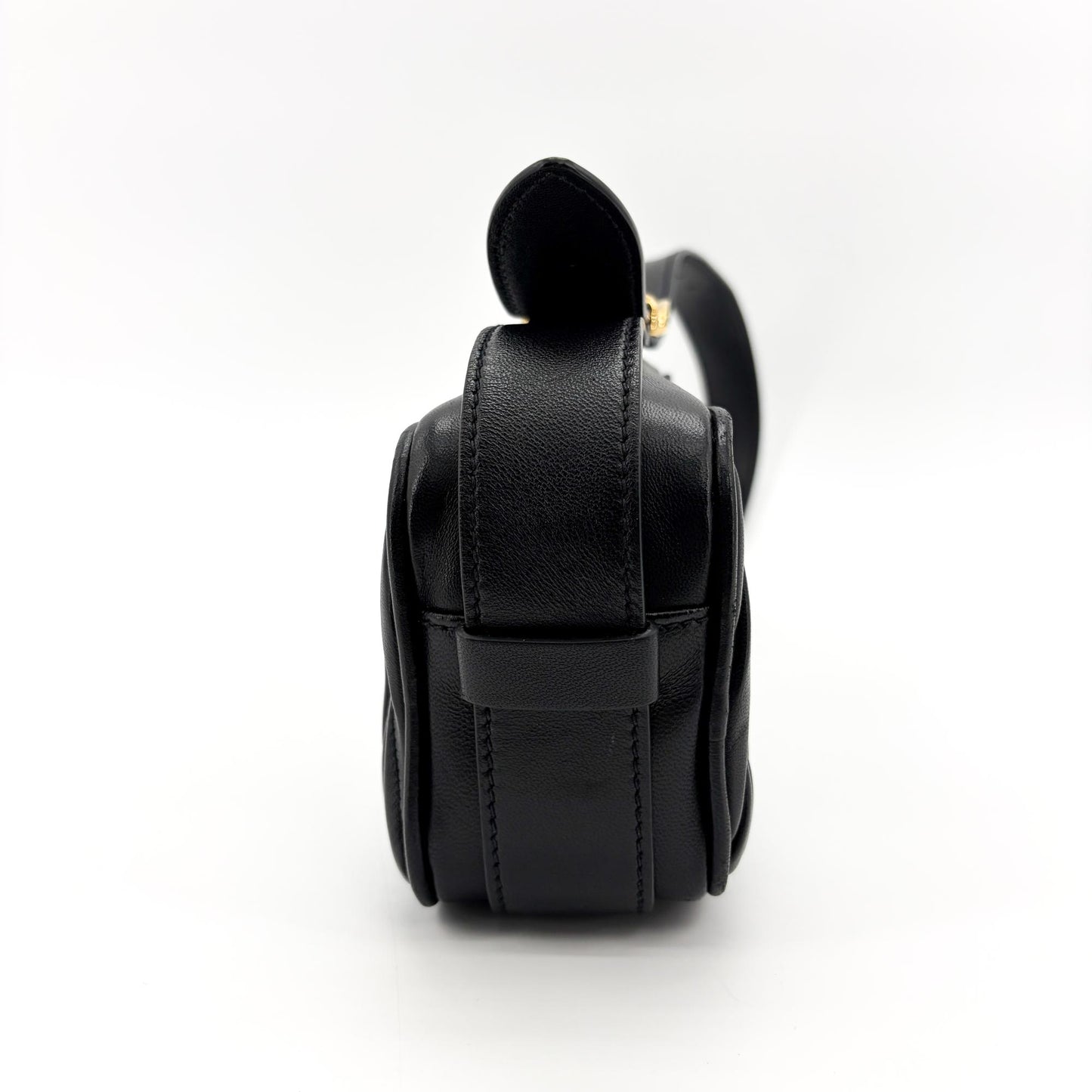 Miu Miu Matelassé Napa Leather Shoulder Bag Black
