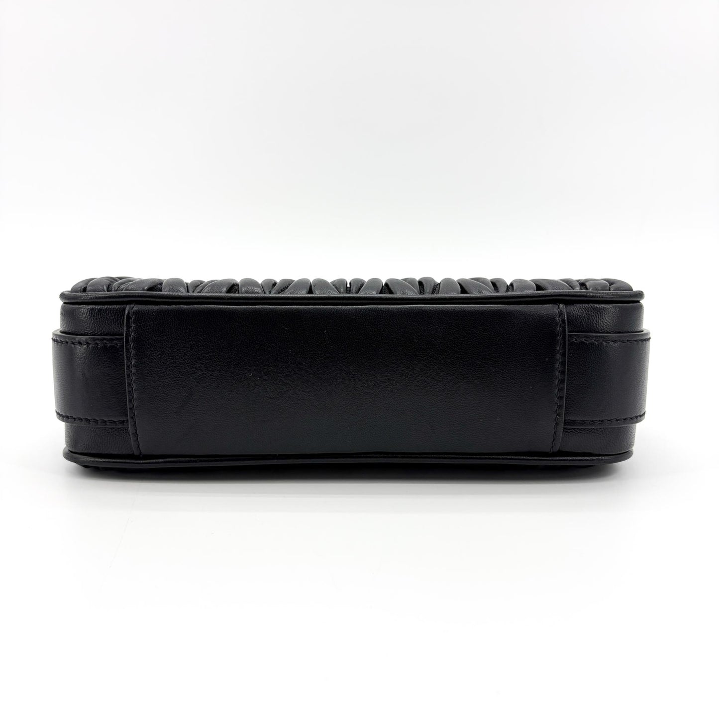Miu Miu Matelassé Napa Leather Shoulder Bag Black