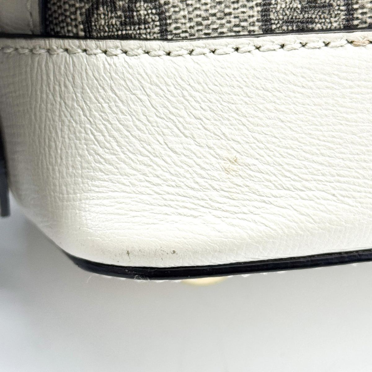 Gucci Horsebit 1955 Small Top Handle Bag Beige White