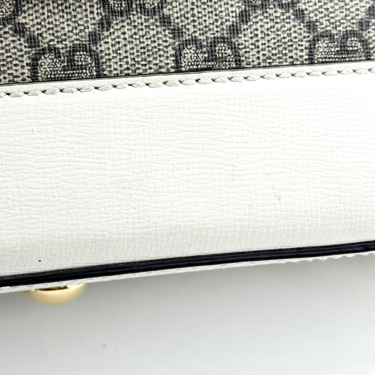 Gucci Horsebit 1955 Small Top Handle Bag Beige White