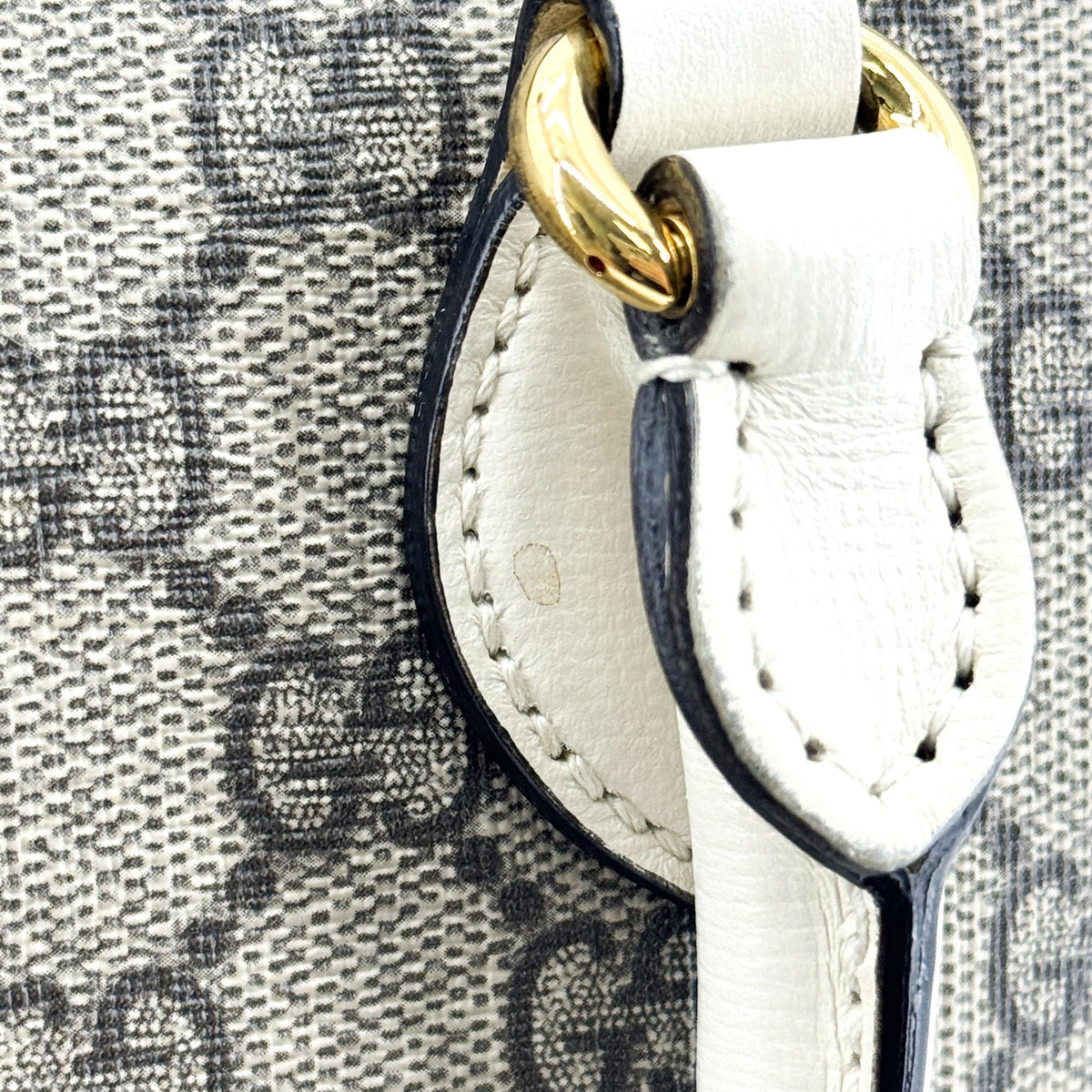 Gucci Horsebit 1955 Small Top Handle Bag Beige White