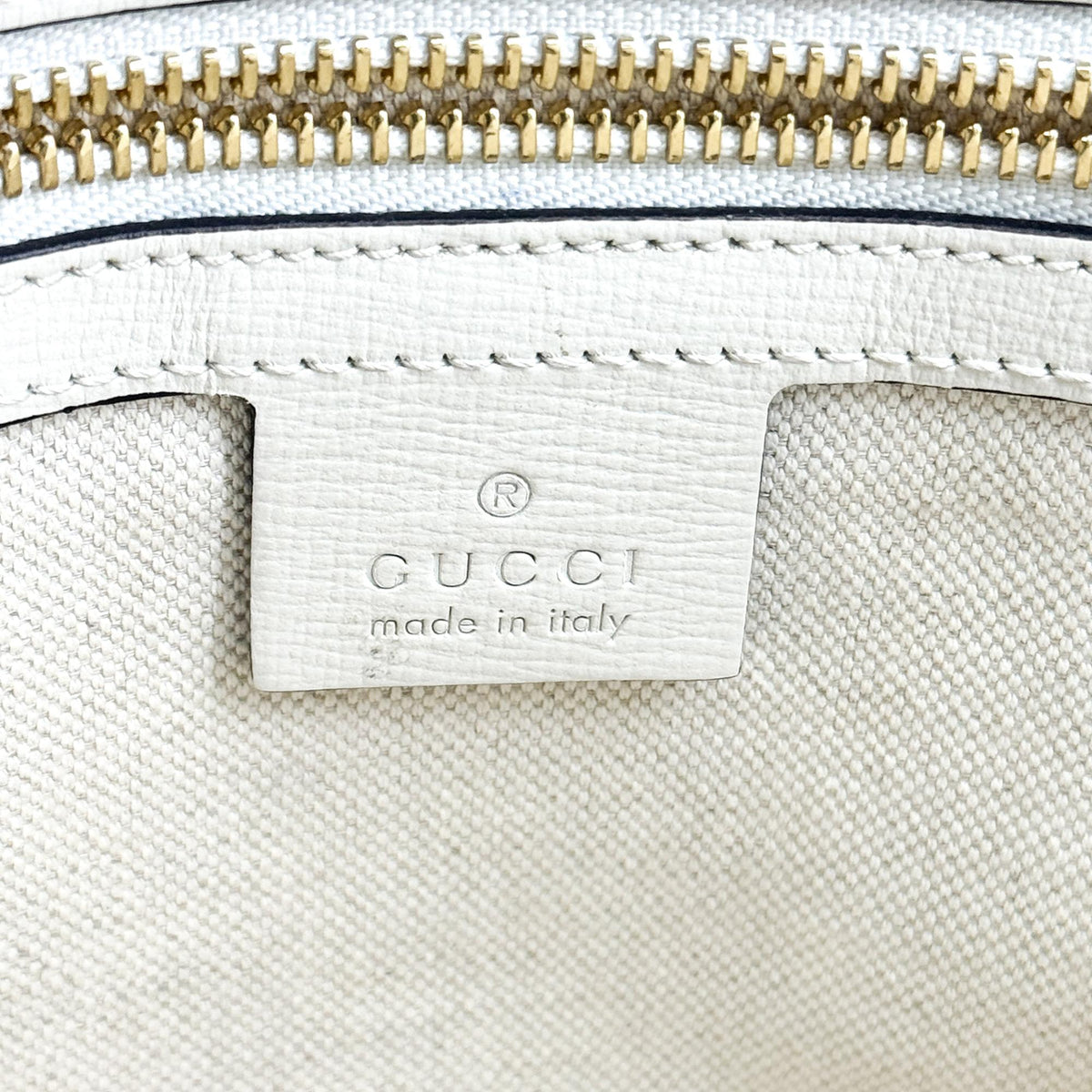 Gucci Horsebit 1955 Small Top Handle Bag Beige White