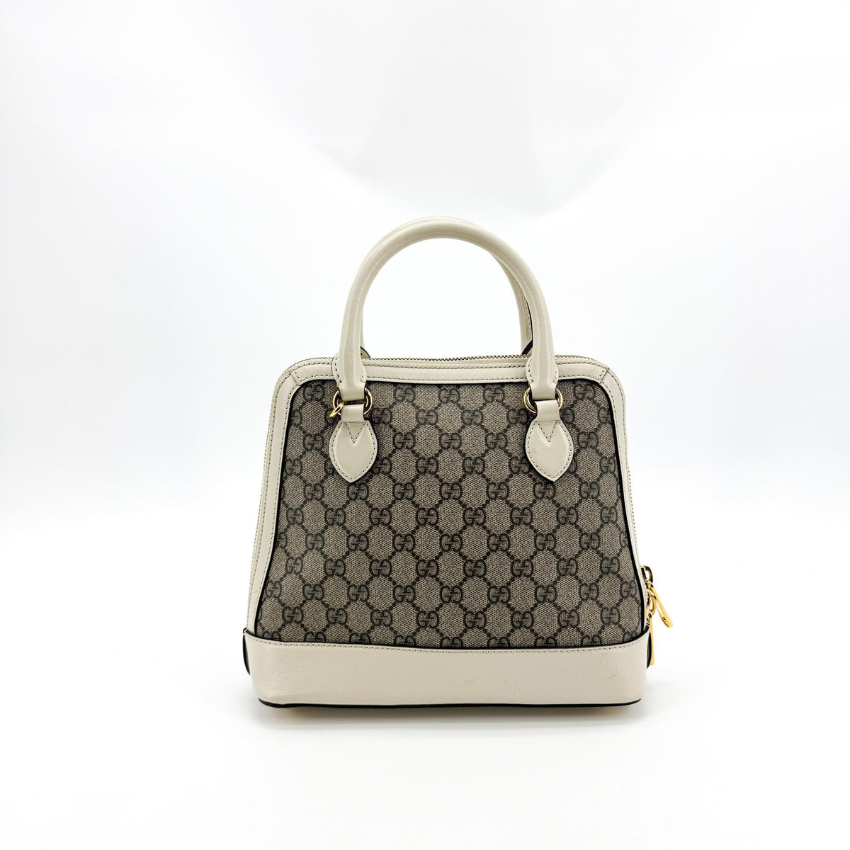 Gucci Horsebit 1955 Small Top Handle Bag Beige White