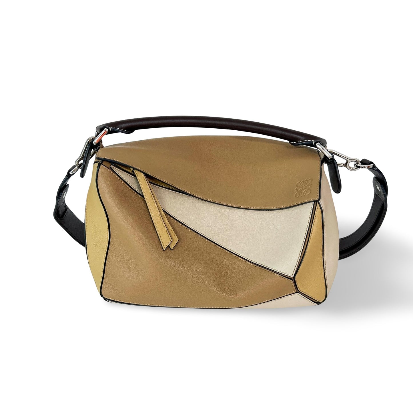 Loewe Small Puzzle Bag Soft Grain Calfskin Sand/Mink/Light Oat