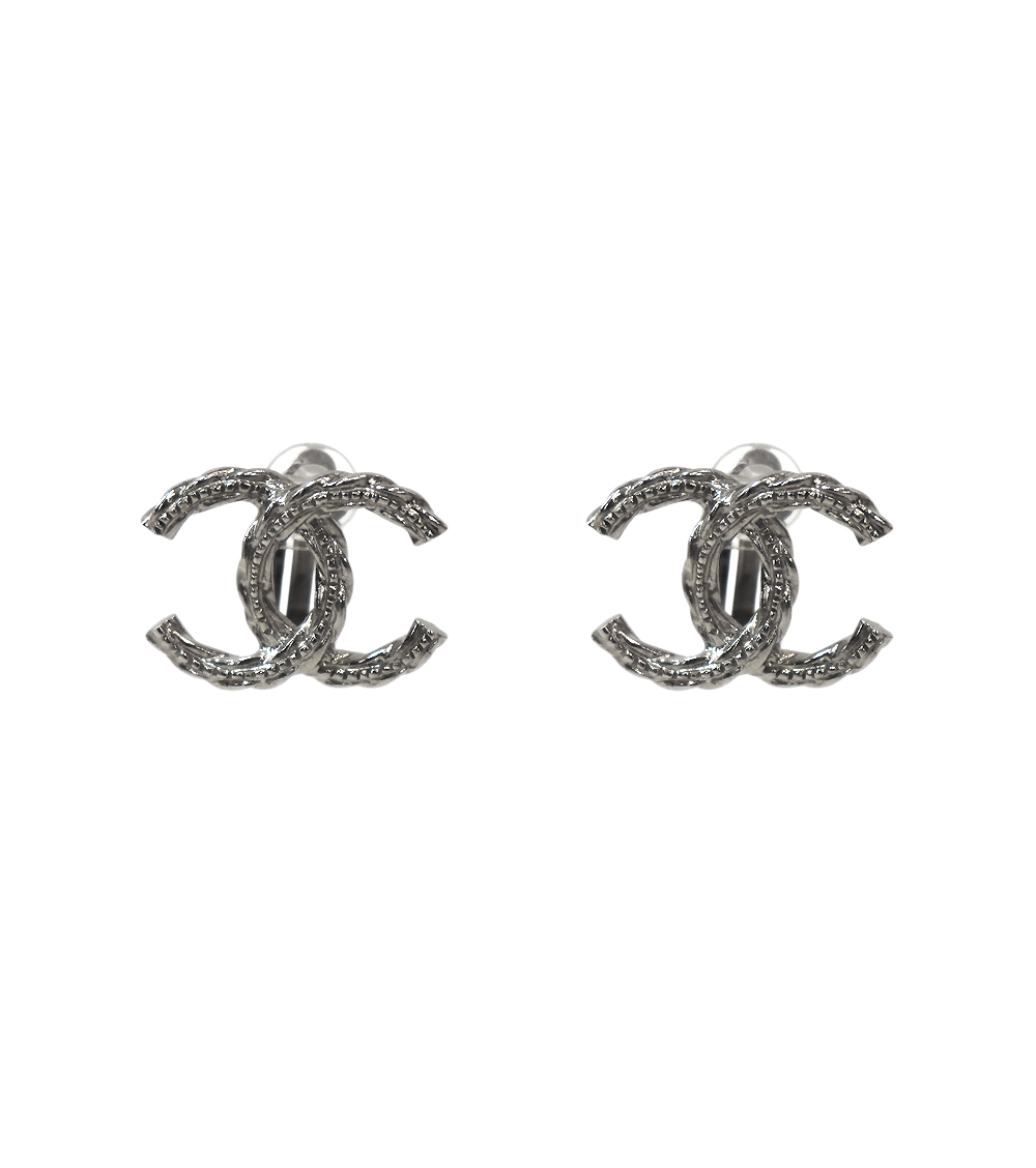 Chanel B15B CC Silver Earrings
