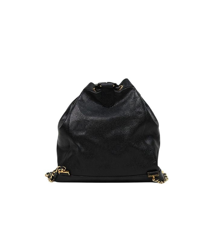 Chanel Black Caviar Drawstring Pocket Backpack