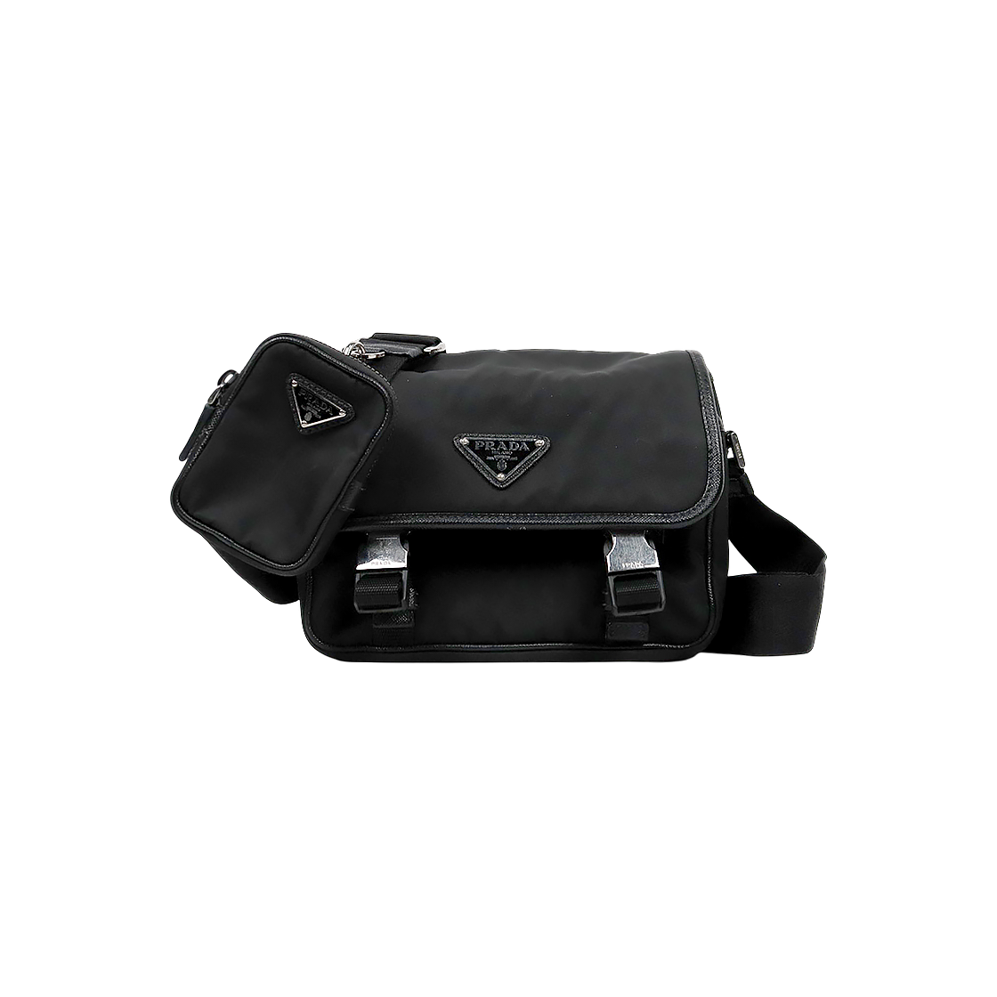 Prada Black Rynylon Messenger Crossbody Bag