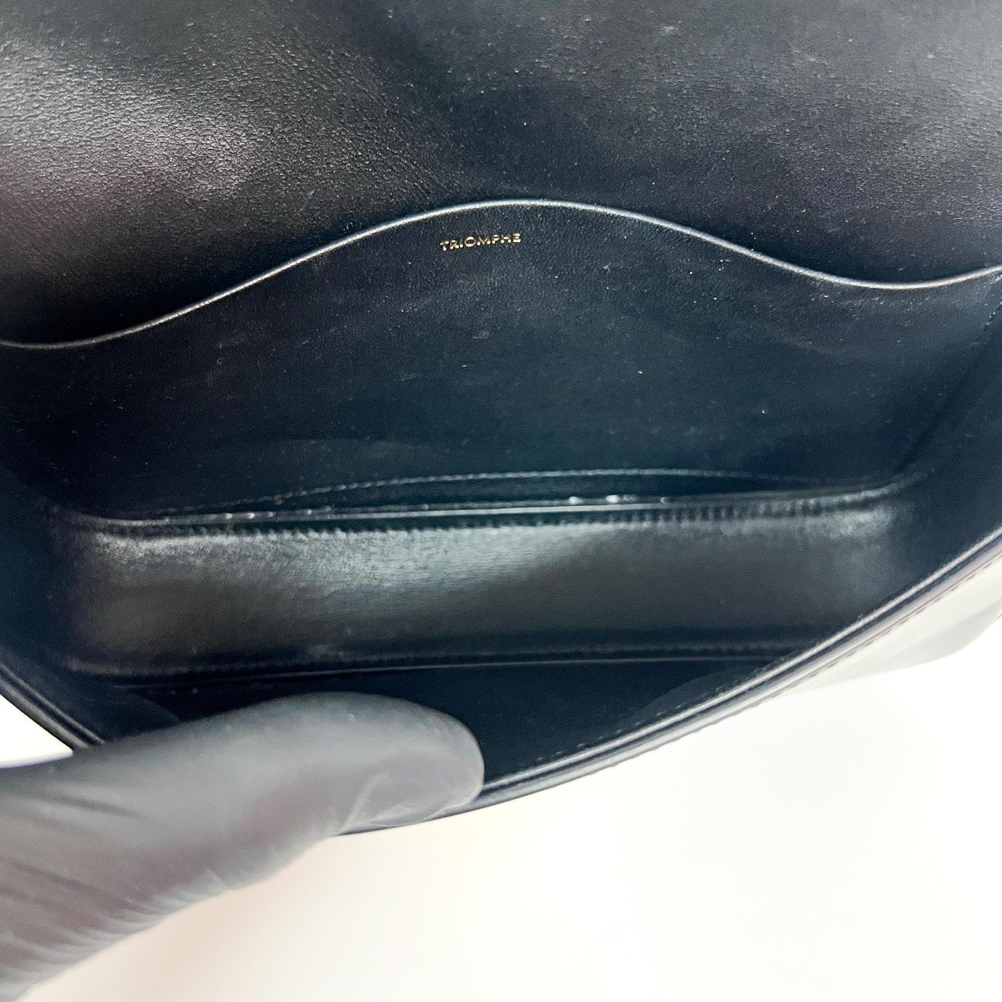 Celine Tin Triomphe Bag Shiny Calfskin Black
