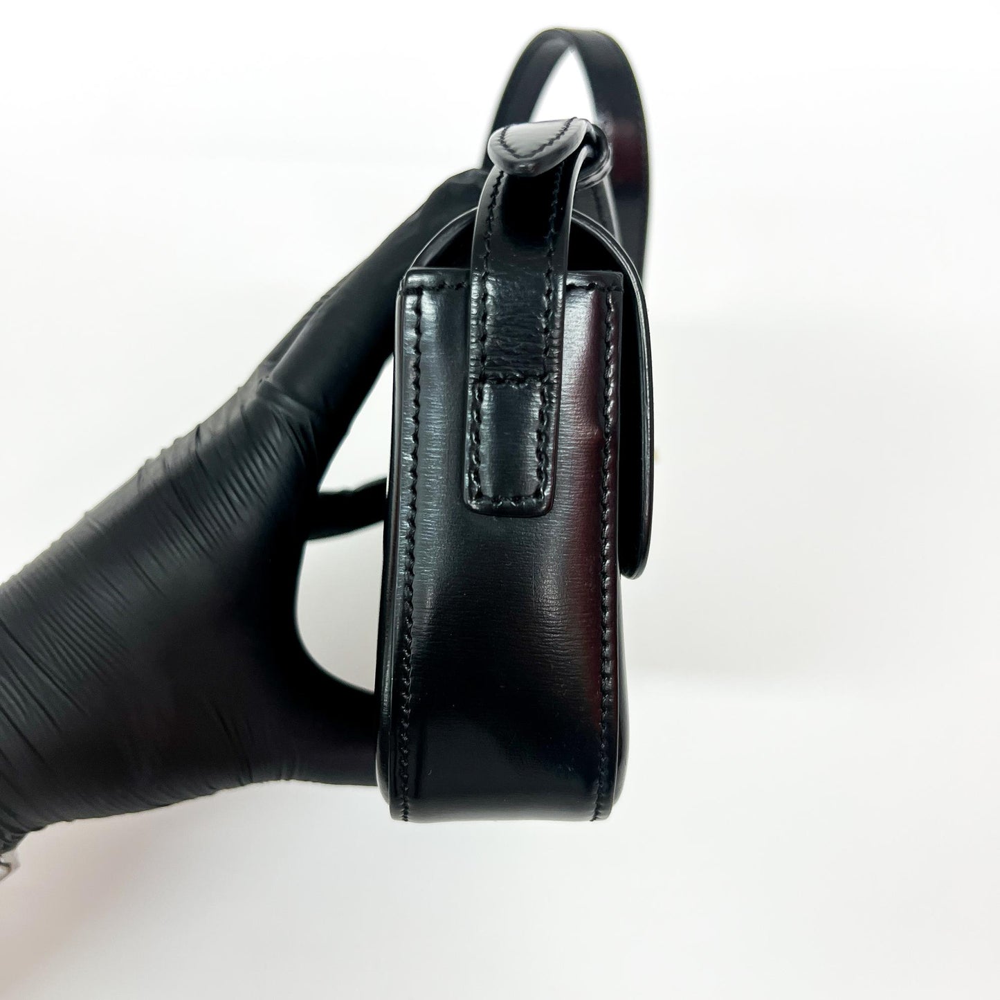 Celine Tin Triomphe Bag Shiny Calfskin Black