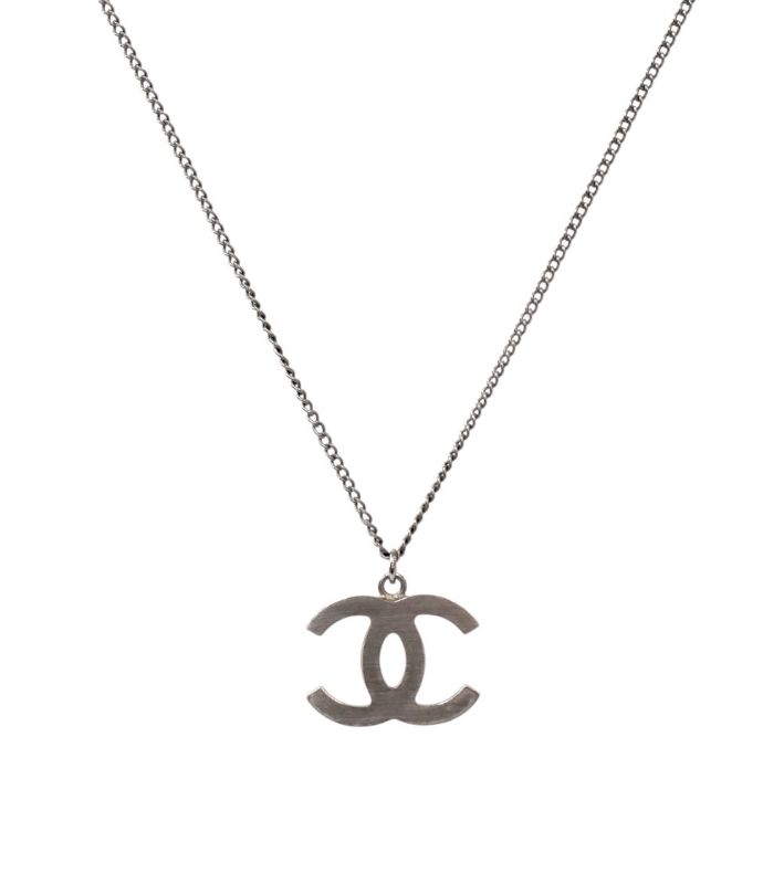 Chanel Cubic CC Silver Necklace