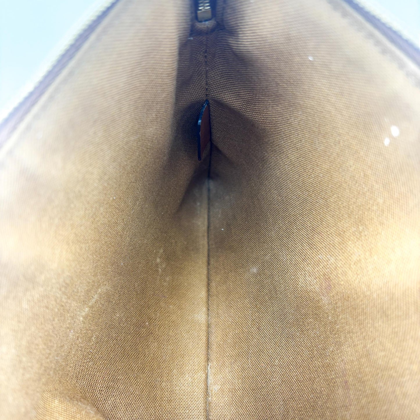 Celine Triomphe Canvas Zipper Pouch Tan