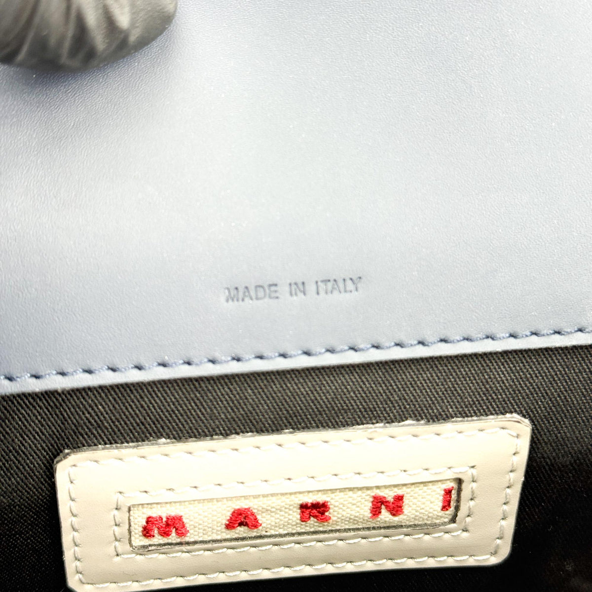 Marni Trunk Medium Crossbody Bag Navy Brown