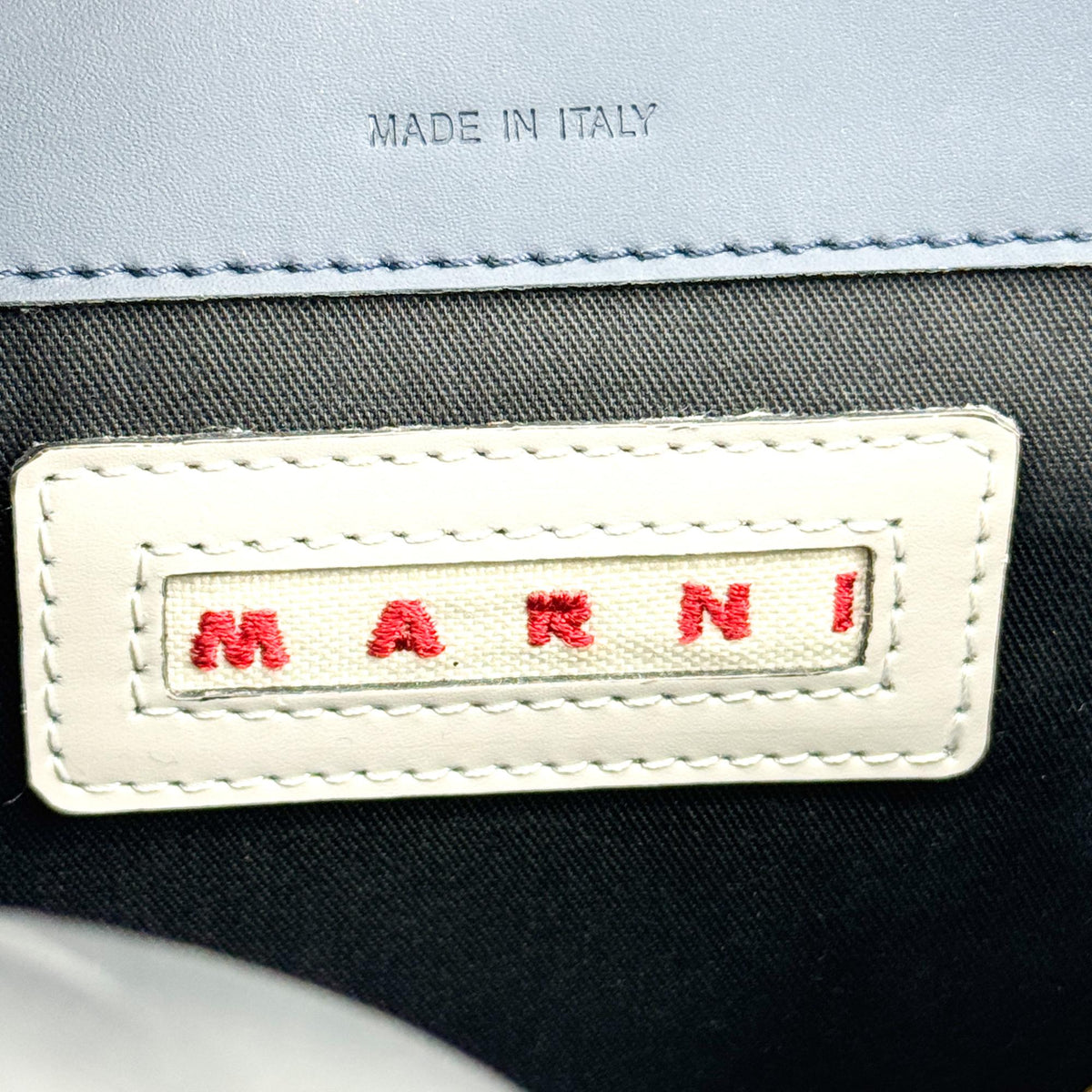 Marni Trunk Medium Crossbody Bag Navy Brown