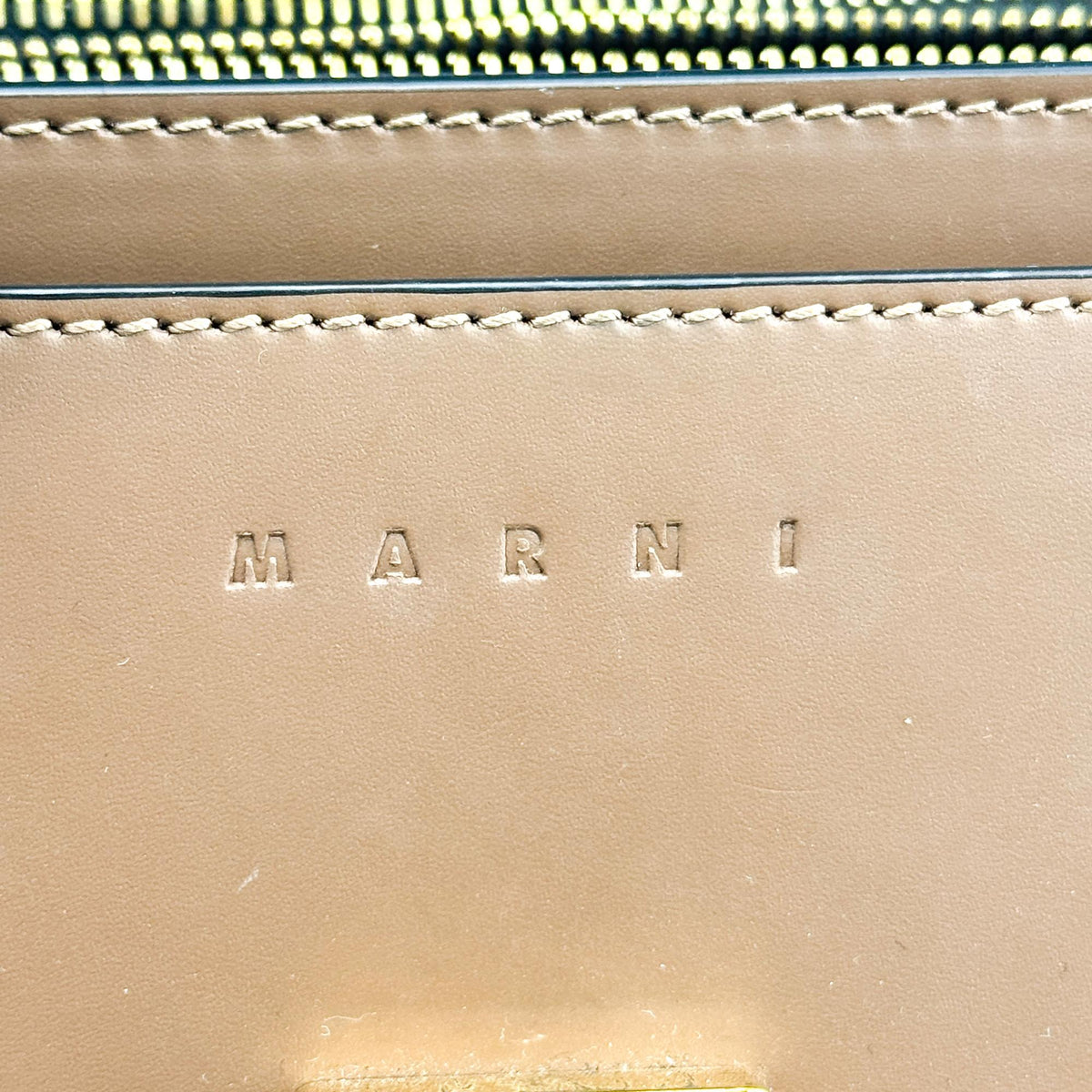 Marni Trunk Medium Crossbody Bag Navy Brown