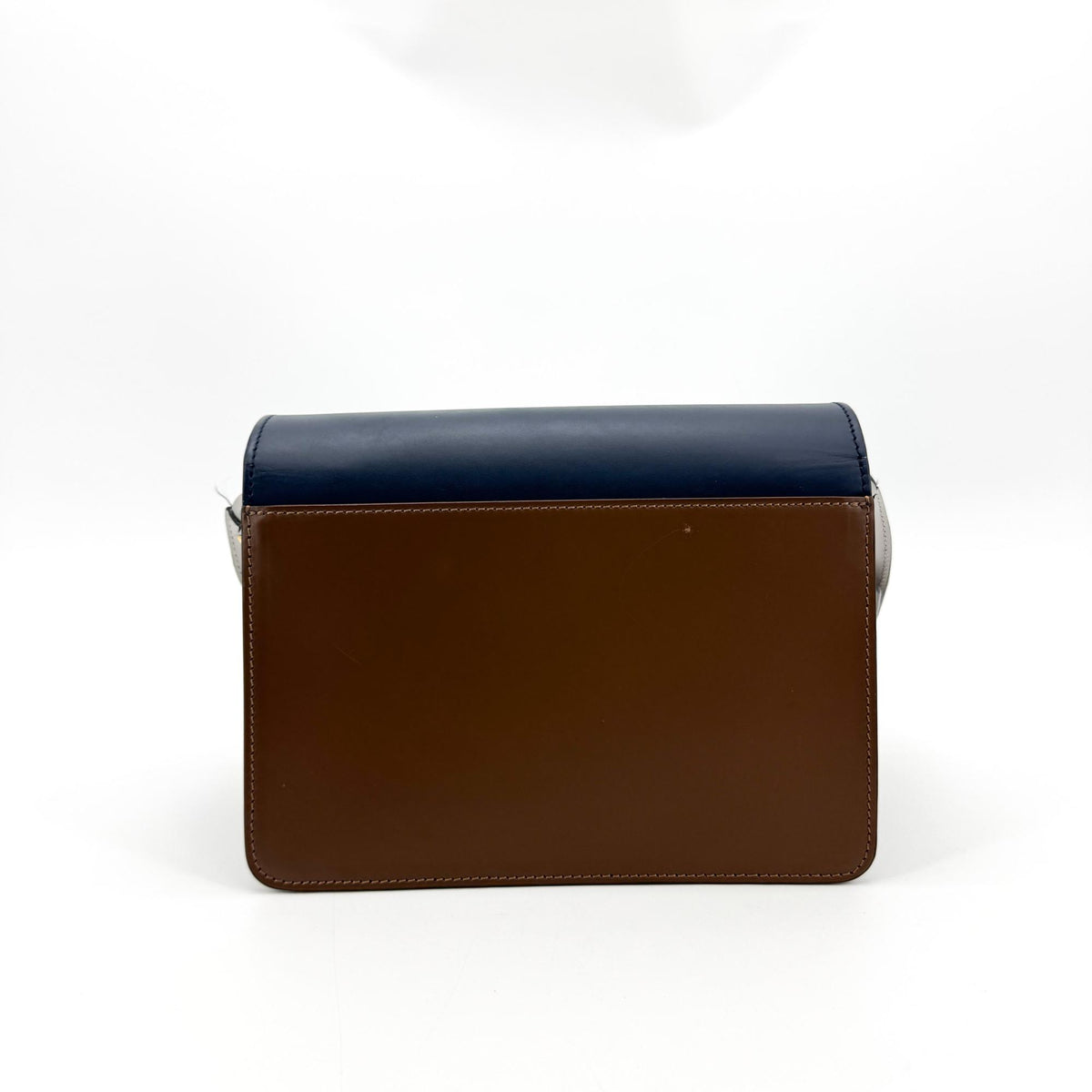 Marni Trunk Medium Crossbody Bag Navy Brown