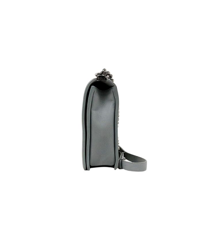 Chanel Gray Caviar Large Boy Shoulder Bag