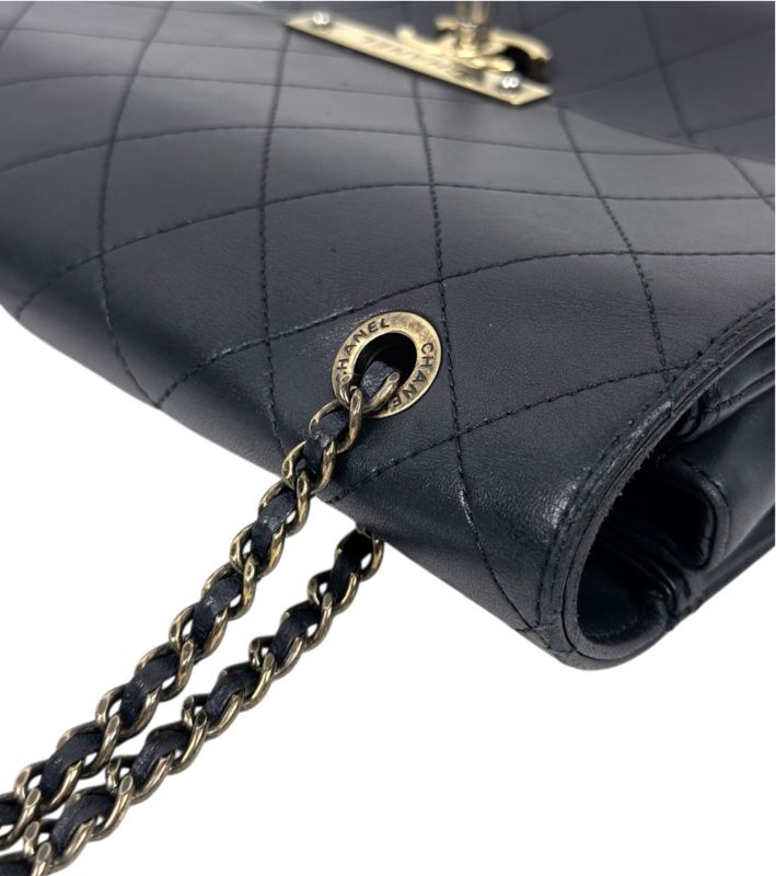 Chanel Navy Quilted CC Flap Shoulder Bag