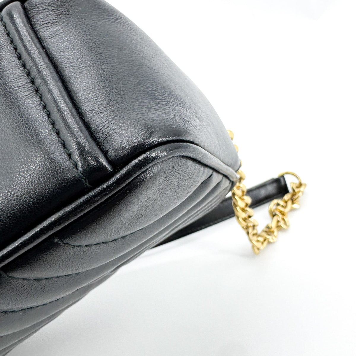 Prada Diagram Leather Camera Bag Mini Gold Hardware Black