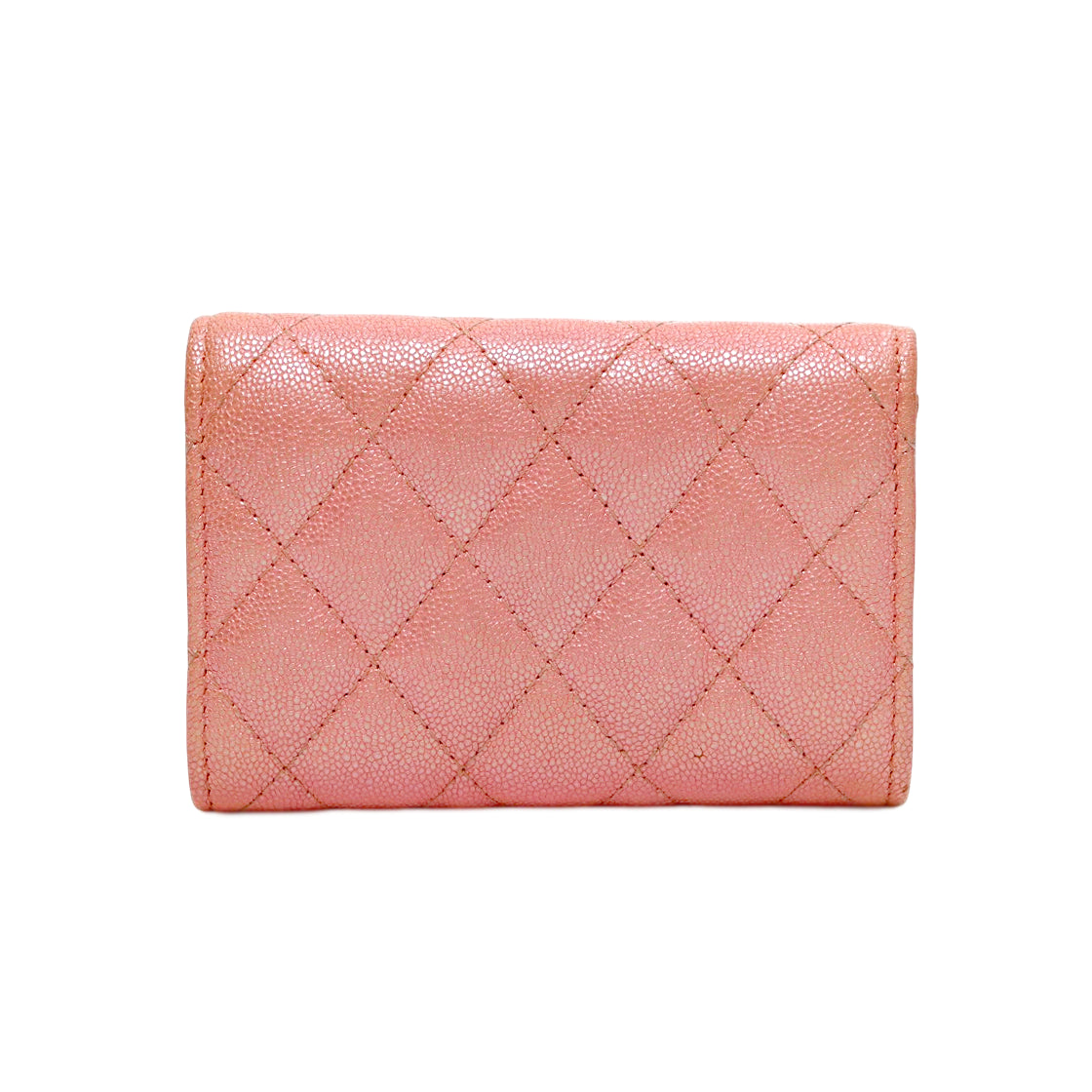 Chanel Pink Caviar Skin Card Wallet