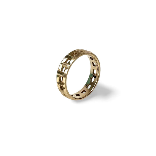 Tiffany T True Narrow Ring 18K Yellow Gold Men's Size 16