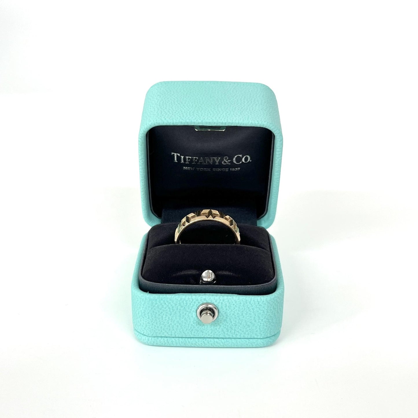 Tiffany T True Narrow Ring 18K Yellow Gold Men's Size 16