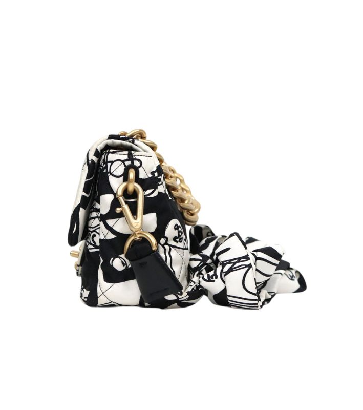 Chanel Two-tone Print Top-handle Shoulder Bag