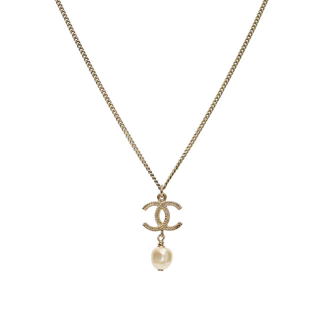 Chanel B12P Pearl Drop CC Necklace