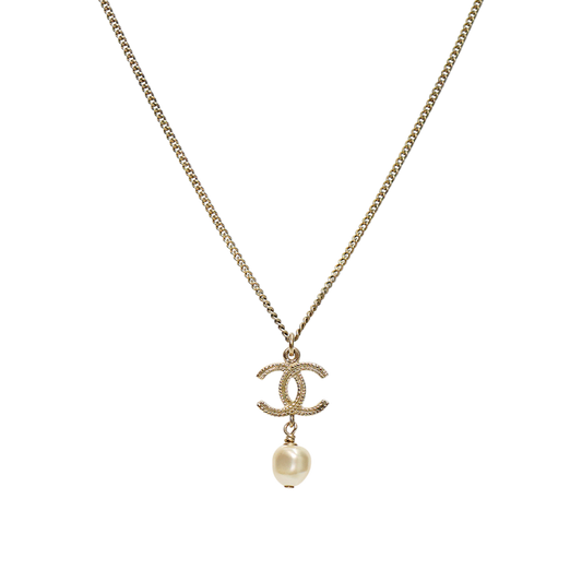 Chanel B12P Pearl Drop CC Necklace