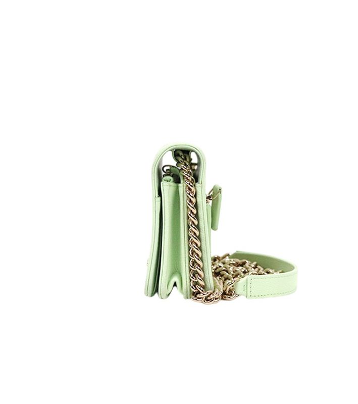 Chanel Mint Chevron Caviar Boy WOC