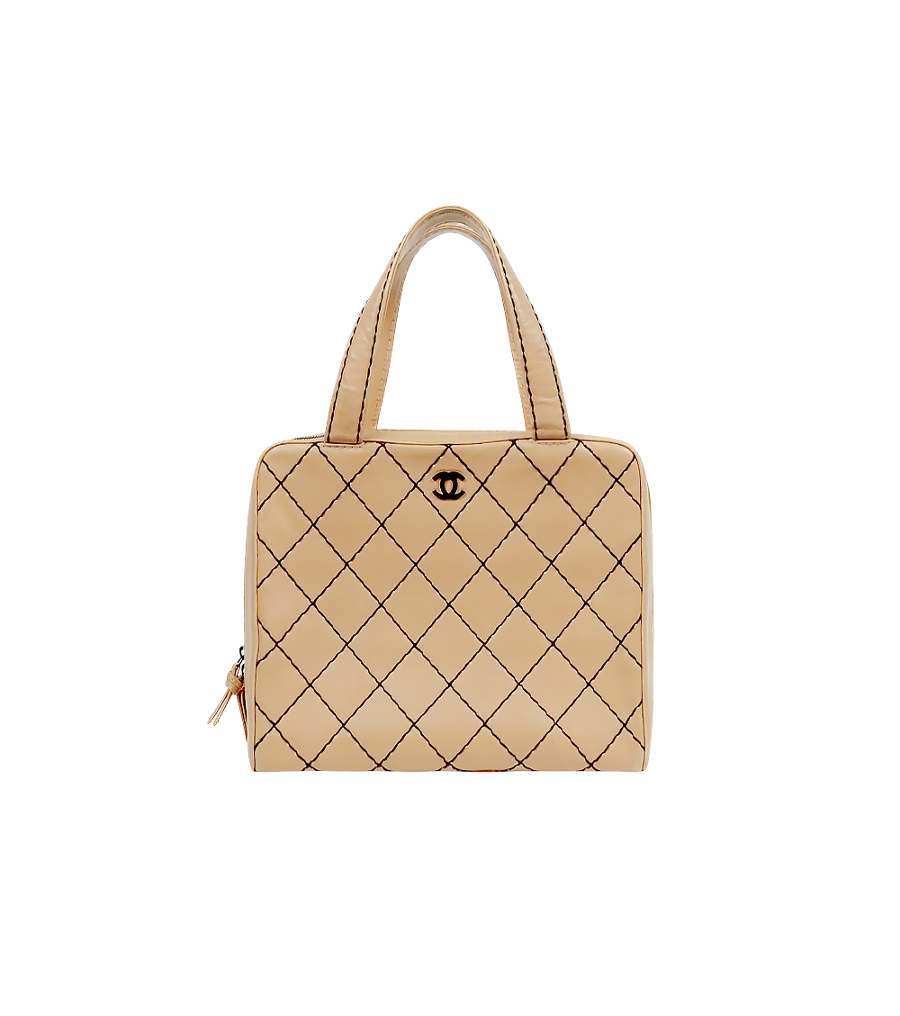 Chanel Beige Wild Stitch Tote Bag