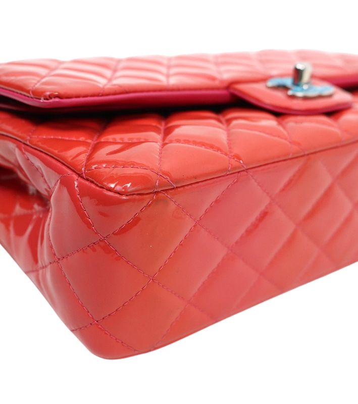 Chanel Red Medium Pendant Double Flap Classic Shoulder Bag