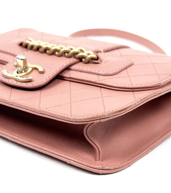 Chanel Pink Quilted CC Flap Chain Shoulder Bag