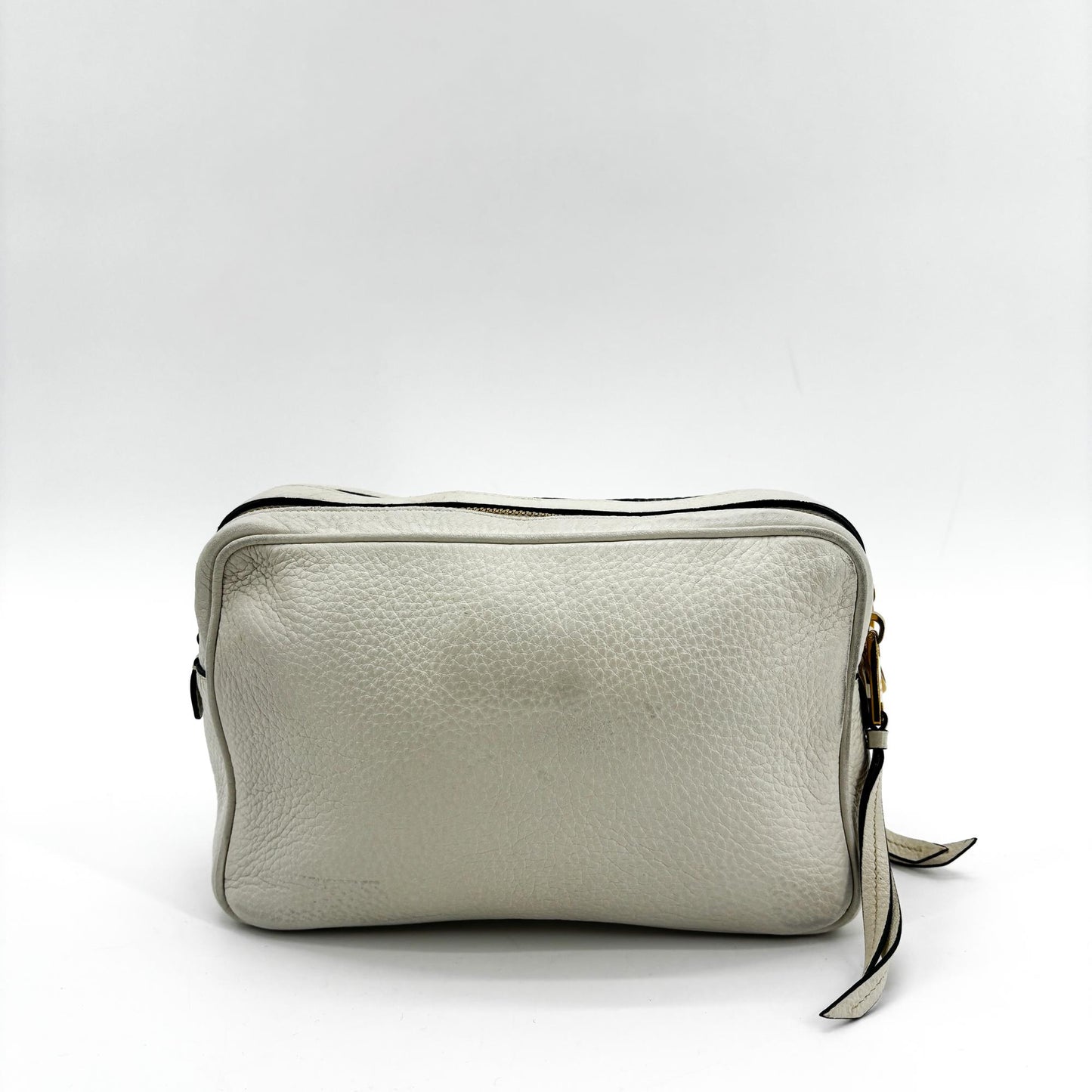 Prada Vitello Phoenix Leather Camera Bag White Gold Hardware