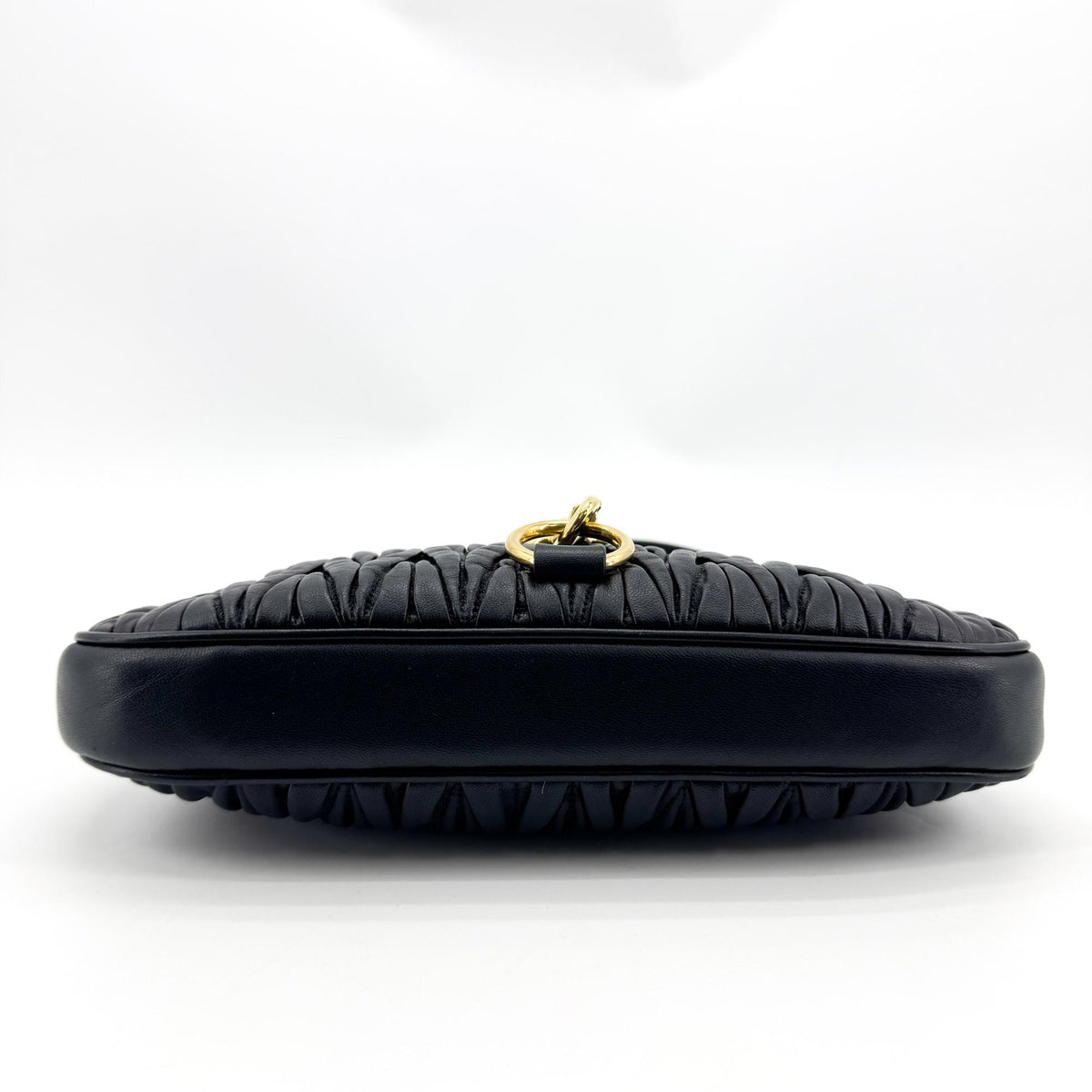 Miu Miu Matelassé Napa Leather Hobo Bag Black