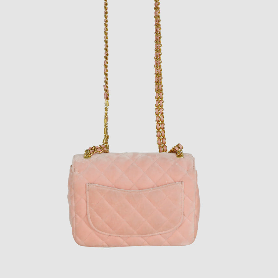 Beads Resin Lettering Chain Velvet Flap Shoulder Bag Crossbody Bag