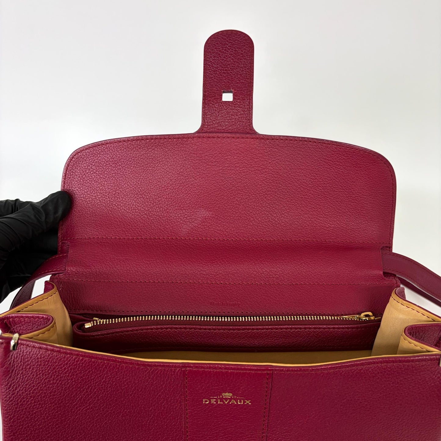 Delvaux Brillant MM Rodeo Leather Bordeaux Gold Hardware