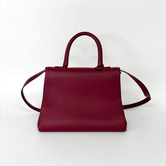 Delvaux Brillant MM Cuir Rodéo Bordeaux Finitions Dorées