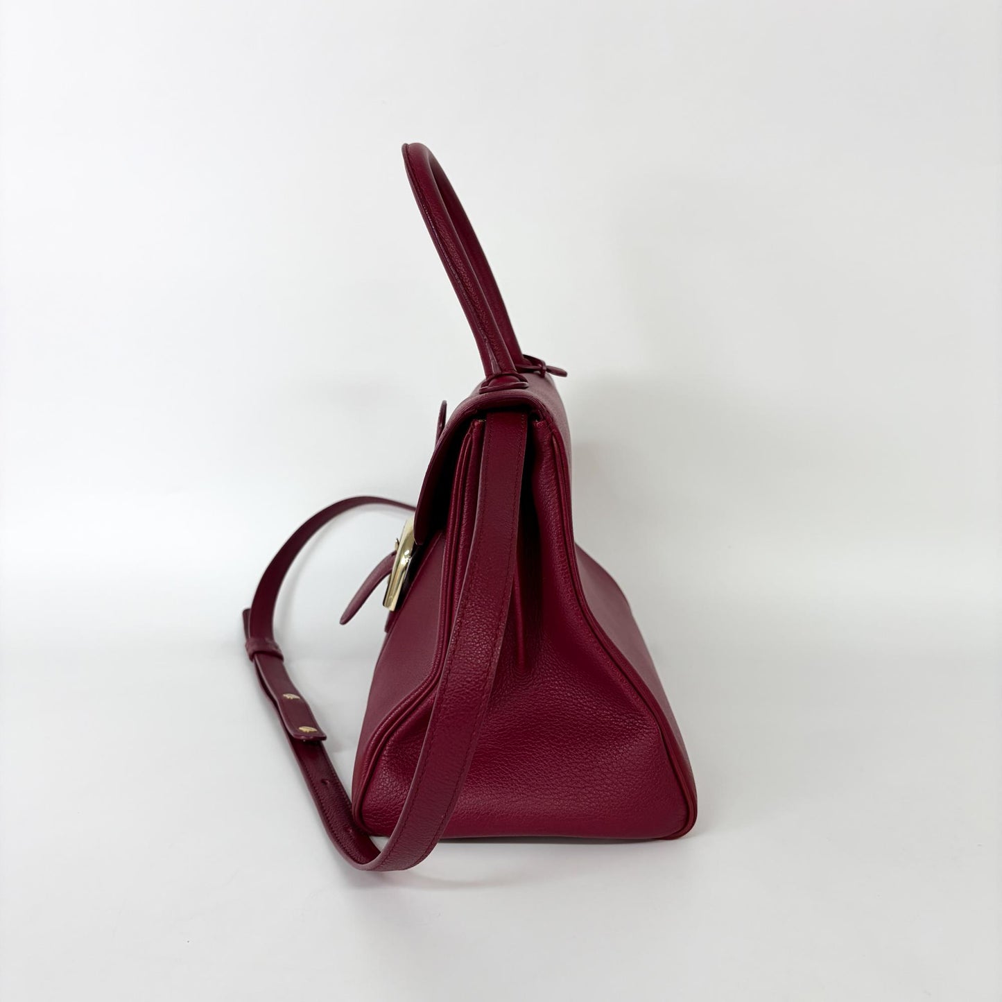 Delvaux Brillant MM Rodeo Leather Bordeaux Gold Hardware