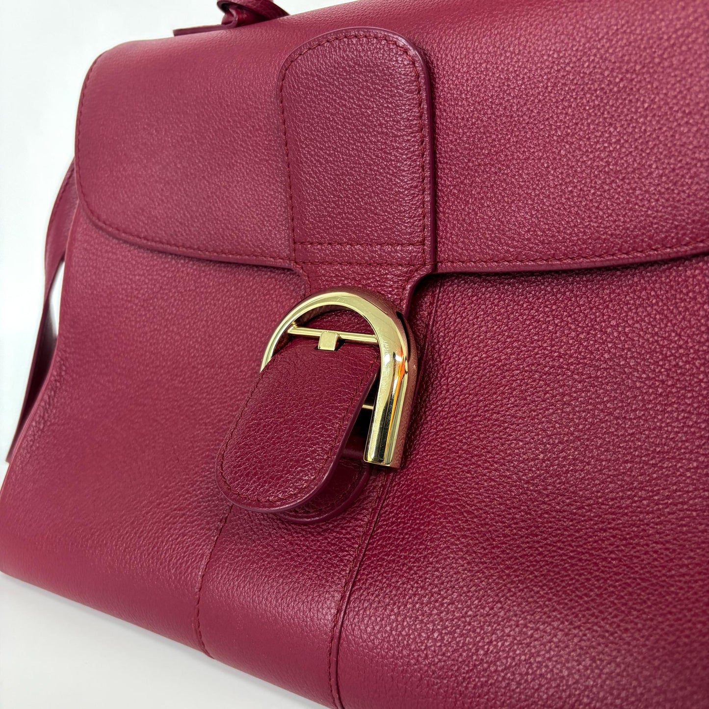 Delvaux Brillant MM Rodeo Leather Bordeaux Gold Hardware
