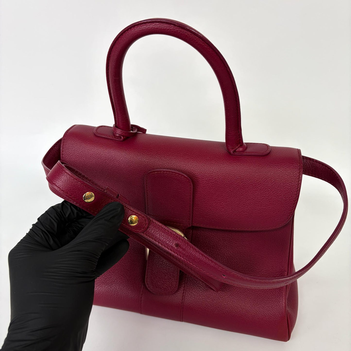 Delvaux Brillant MM Rodeo Leather Bordeaux Gold Hardware