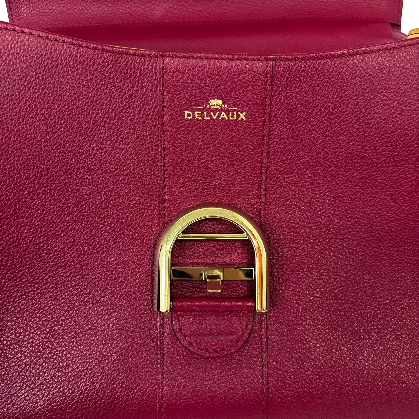 Delvaux Brillant MM Rodeo Leather Bordeaux Gold Hardware