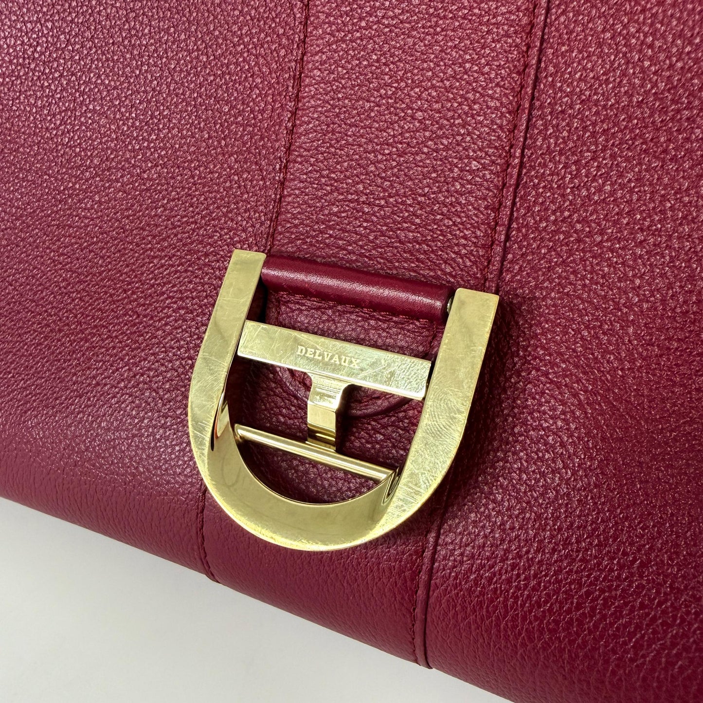 Delvaux Brillant MM Rodeo Leather Bordeaux Gold Hardware