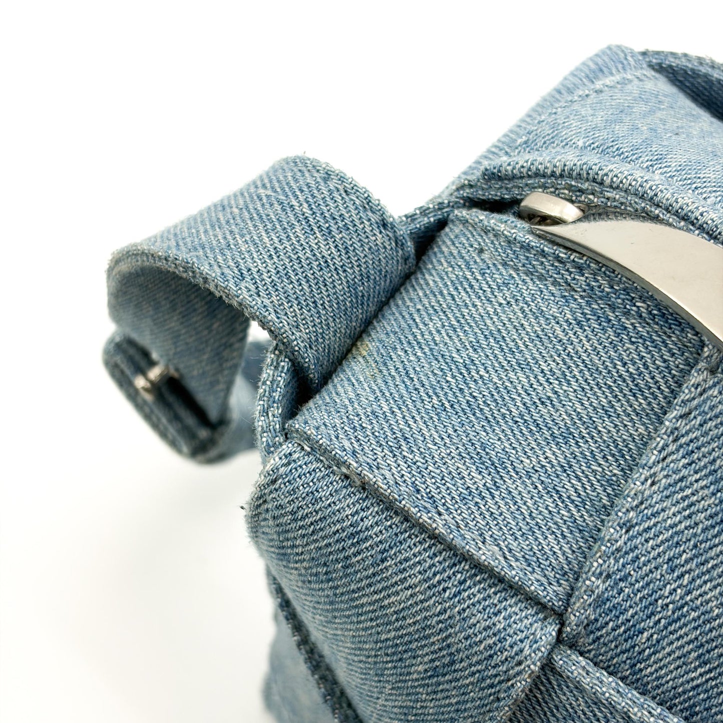 Bottega Veneta Small Cassette Shoulder Bag Blue Denim