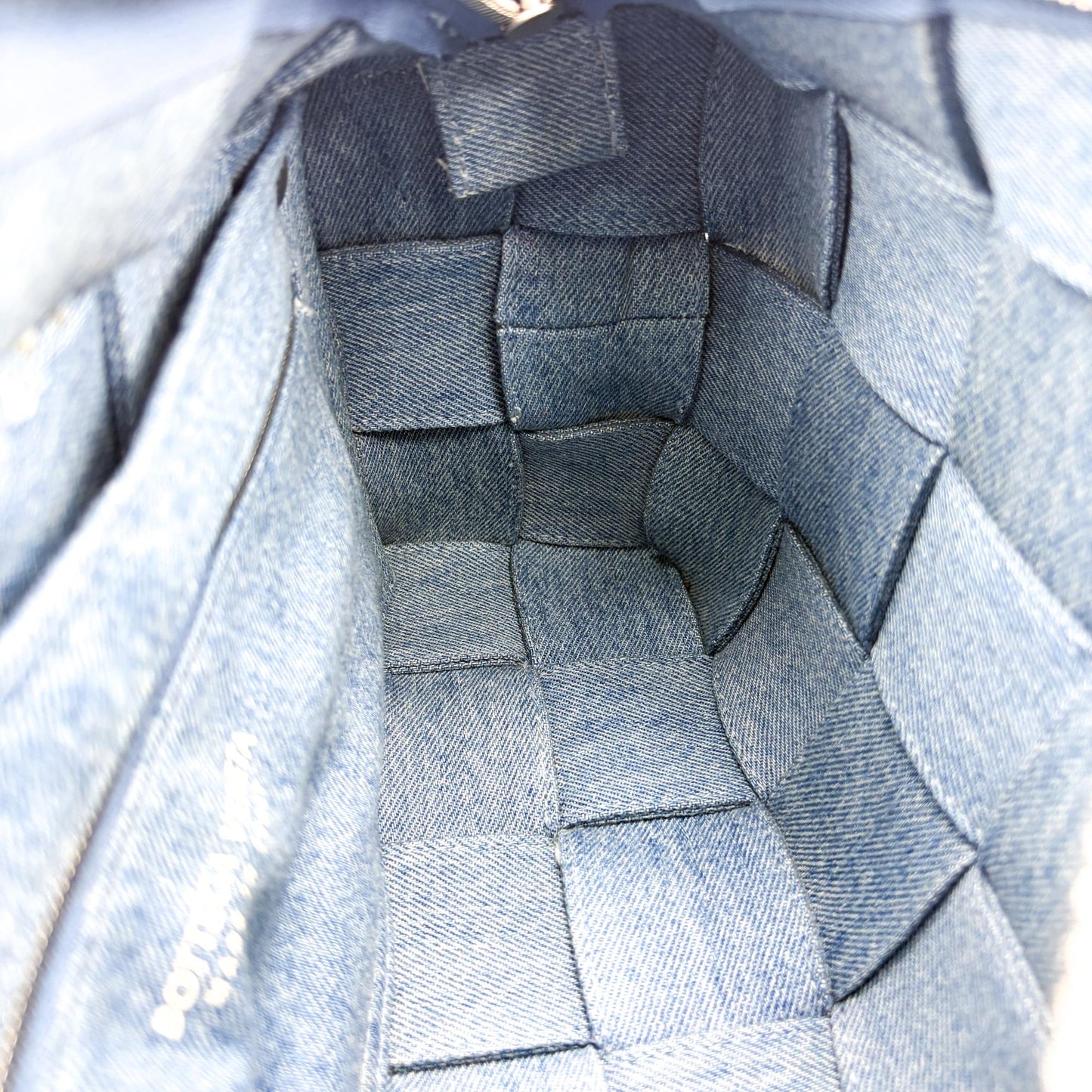 Bottega Veneta Small Cassette Shoulder Bag Blue Denim