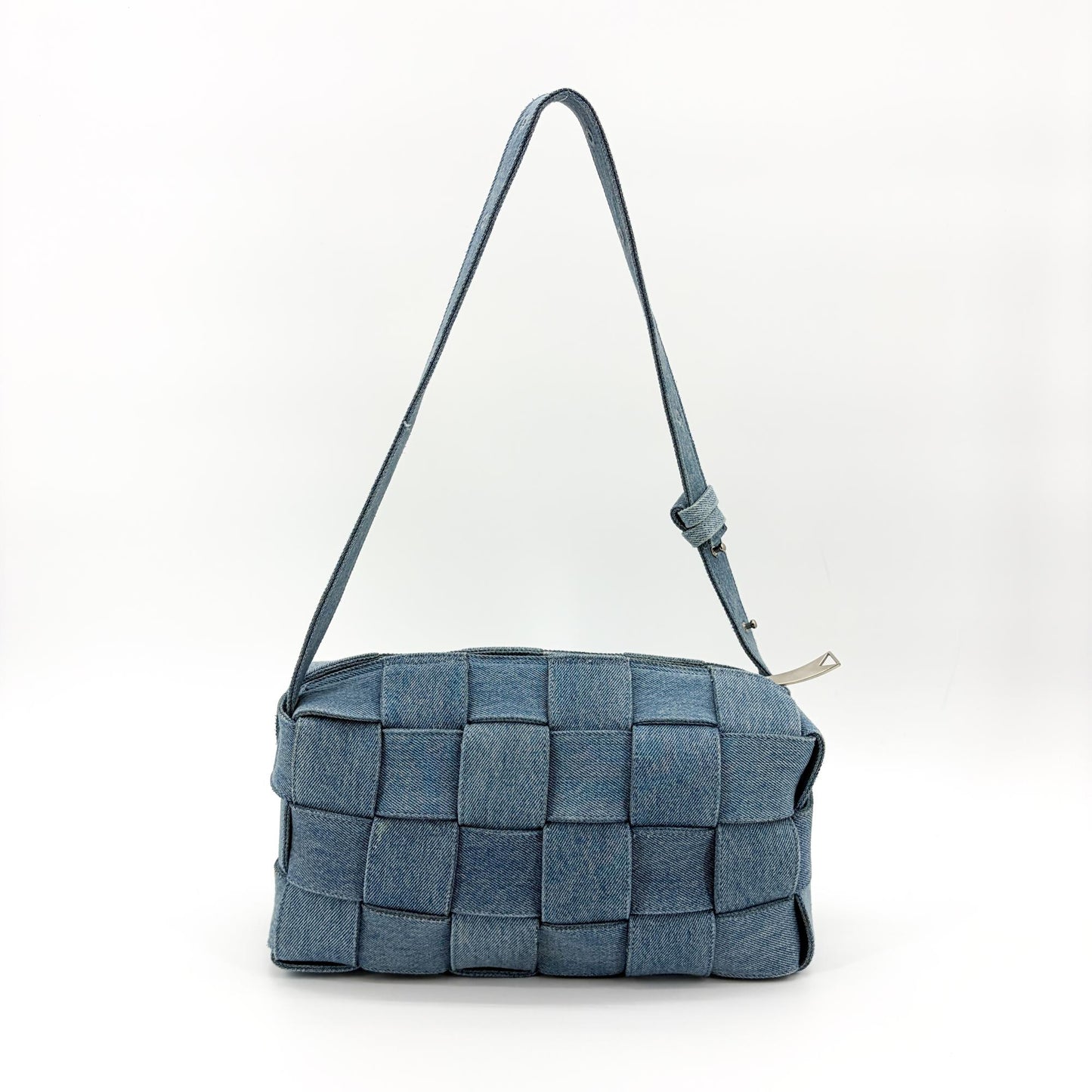 Bottega Veneta Small Cassette Shoulder Bag Blue Denim