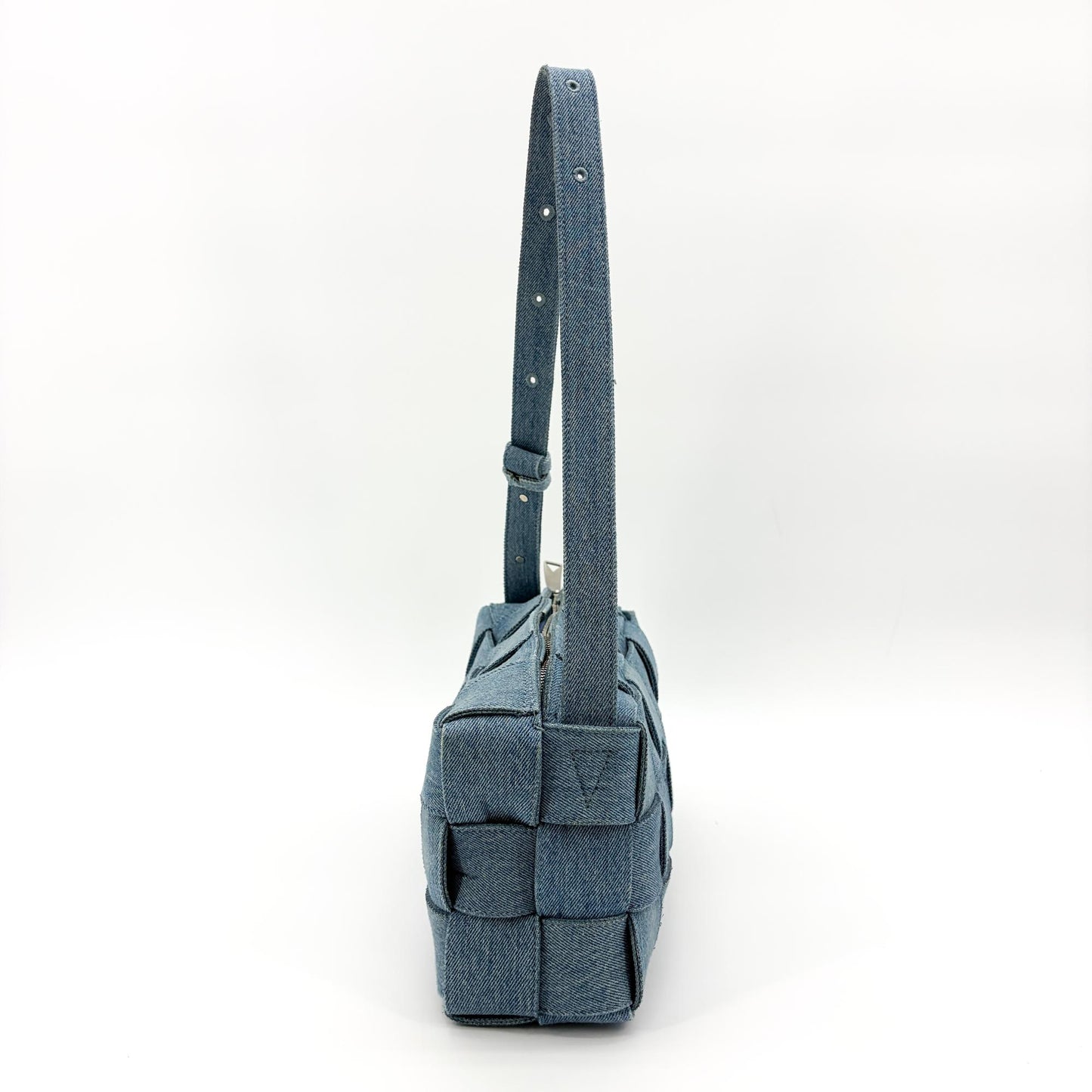 Bottega Veneta Small Cassette Shoulder Bag Blue Denim