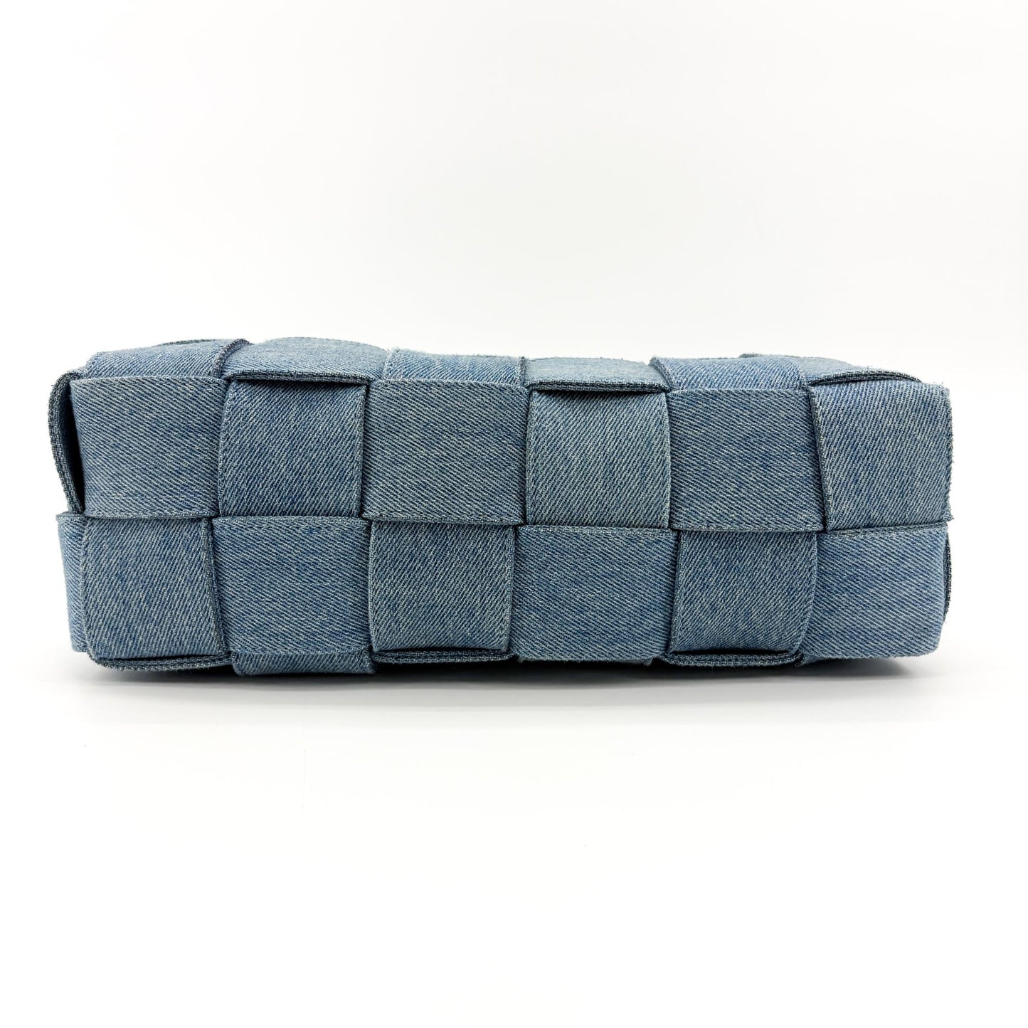 Bottega Veneta Small Cassette Shoulder Bag Blue Denim