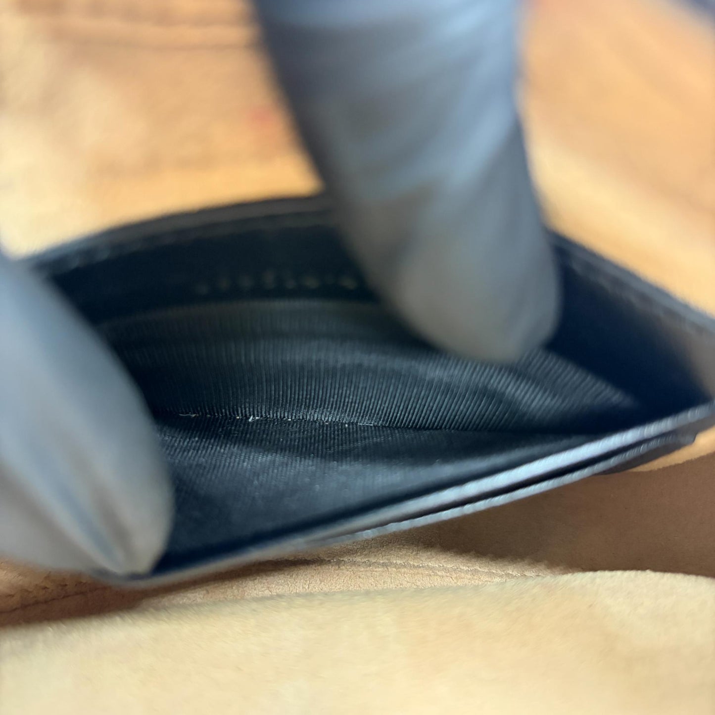 Gucci GG Marmont Half Moon Shape Mini Shoulder Bag Black