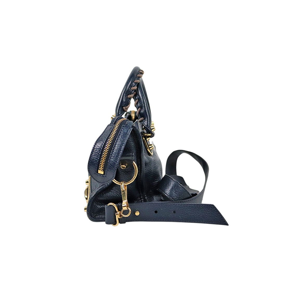 Balenciaga Navy Mini Edge Motor City Bag